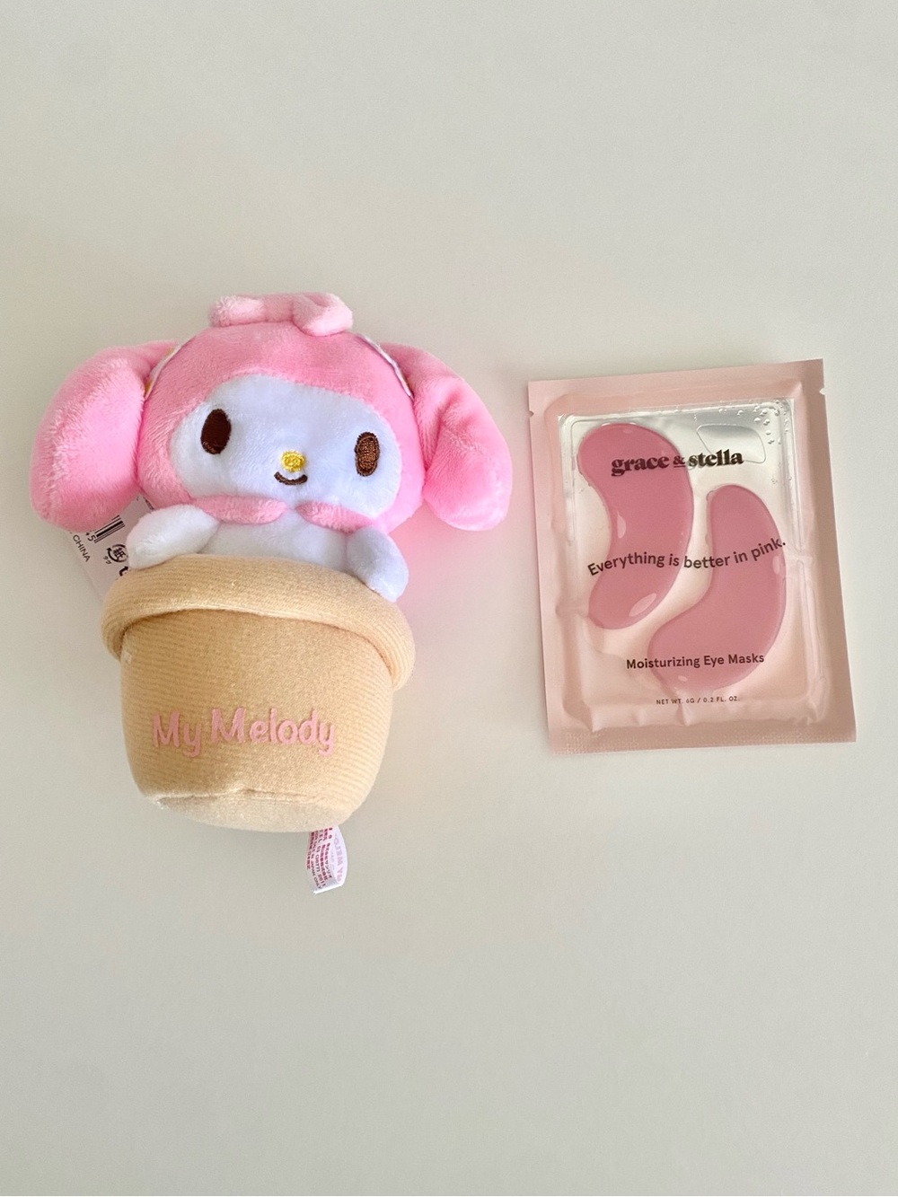 My Melody Plush Bag Charm (comes with free eye mask!)